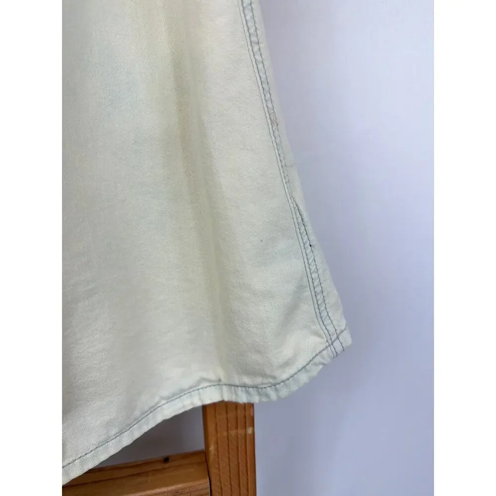 BDG Urban Outfitters Cream Denim Button Front Midi Skirt Size 2